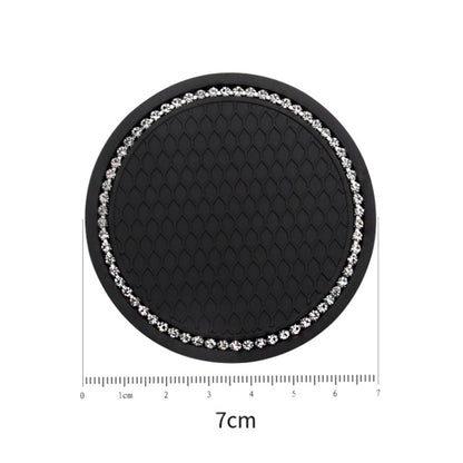 2 PCS Car Diamond Anti-skid Soft Rubber Water Cup Mat(Black) by buy2fix