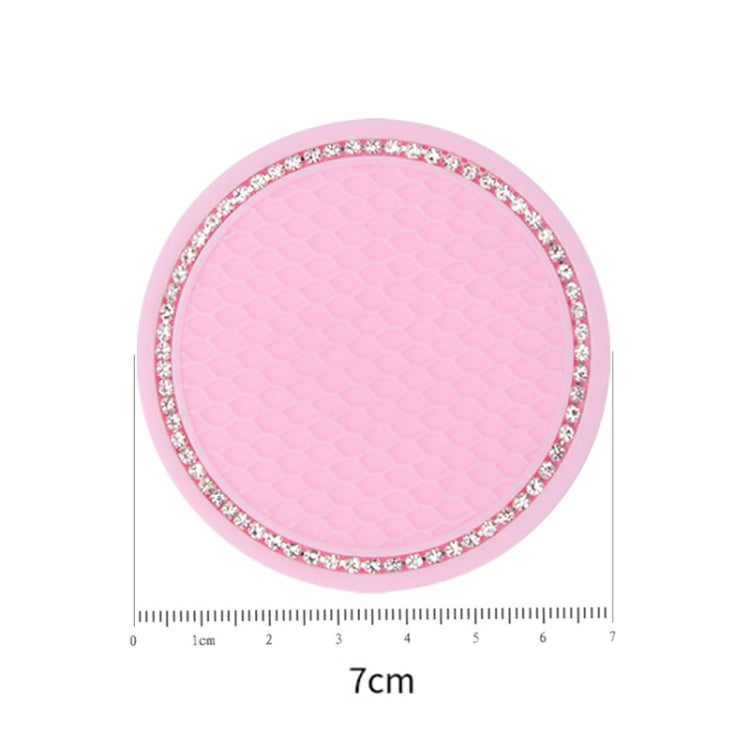 2 PCS Car Diamond Anti-skid Soft Rubber Water Cup Mat(Pink) by buy2fix