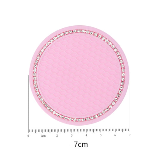 2 PCS Car Diamond Anti-skid Soft Rubber Water Cup Mat(Pink) by buy2fix