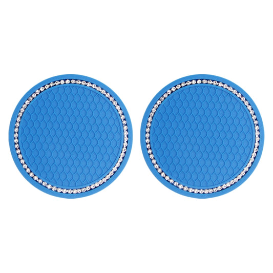 2 PCS Car Diamond Anti-skid Soft Rubber Water Cup Mat(Blue) by buy2fix