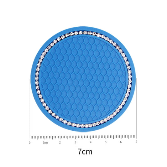 2 PCS Car Diamond Anti-skid Soft Rubber Water Cup Mat(Blue) by buy2fix