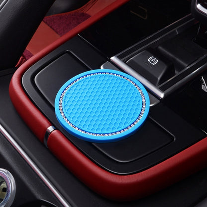 2 PCS Car Diamond Anti-skid Soft Rubber Water Cup Mat(Blue) by buy2fix