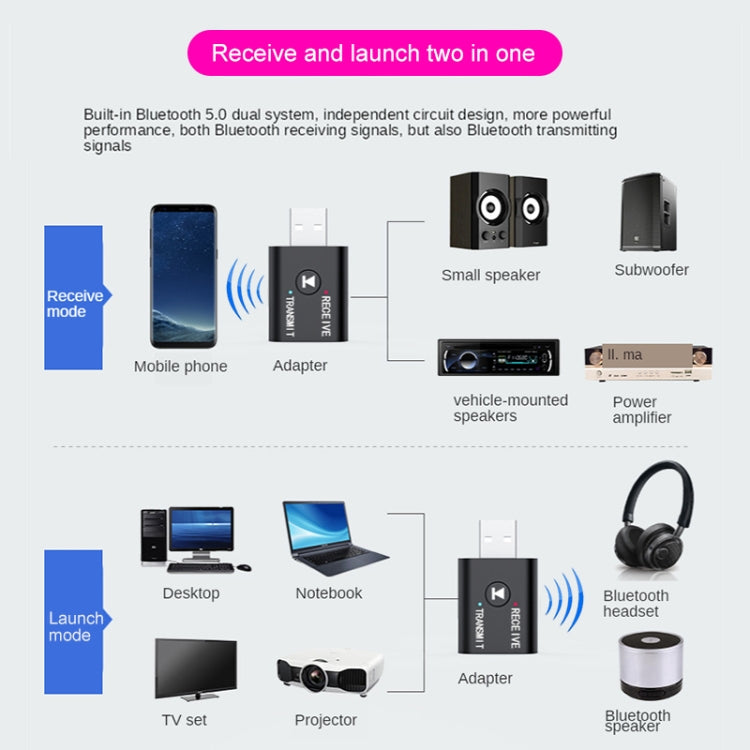 M188 Car Bluetooth Transmitter Receiver with Microphone Support Hands-free Call - Bluetooth Car Kits by buy2fix | Online Shopping UK | buy2fix