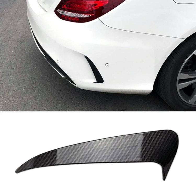 Car Rear Bumper Air Outlet Wind Knife Blade Decoration Sticker Strip for Mercedes-Benz C Class W205 (Carbon Fiber Black) by buy2fix