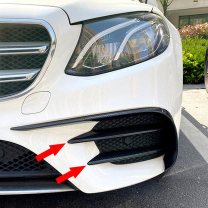 Car Front Bumper AMG Air Inlet Grille Decoration Sticker Strip for Mercedes-Benz E Class W213 2016-2020/E200/E260/E300 (Carbon Fiber Black) by buy2fix