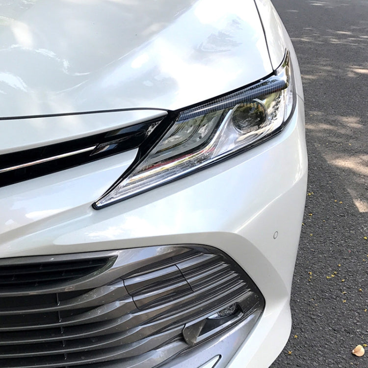 Car Headlight Eyebrow Decoration Sticker for Toyota Camry 2018+ (Carbon Fiber Black) by buy2fix