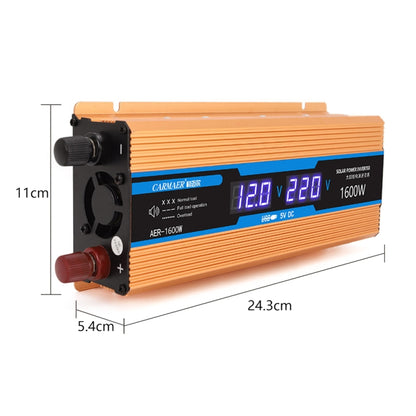 Carmaer Modified Sine Wave 24V to 220V 1600W Car Multi-function Double Digital Display Inverter Household Power Converter - Modified Square Wave by buy2fix | Online Shopping UK | buy2fix