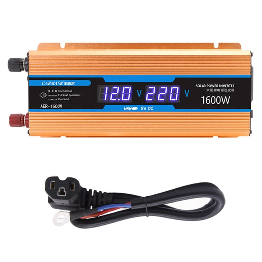 Carmaer Modified Sine Wave 48V to 220V 1600W Car Multi-function Double Digital Display Inverter Household Power Converter - Modified Square Wave by buy2fix | Online Shopping UK | buy2fix