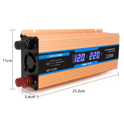 Carmaer Modified Sine Wave 12V to 220V 2200W Car Multi-function Double Digital Display Inverter Household Power Converter - Modified Square Wave by buy2fix | Online Shopping UK | buy2fix