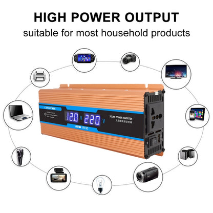 Carmaer Modified Sine Wave 12V to 220V 2200W Car Multi-function Double Digital Display Inverter Household Power Converter - Modified Square Wave by buy2fix | Online Shopping UK | buy2fix