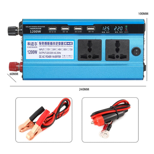 Carmaer 24V to 220V 1200W Double Cigarette Lighter Car Double Digital Display Inverter Household Power Converter - Modified Square Wave by buy2fix | Online Shopping UK | buy2fix