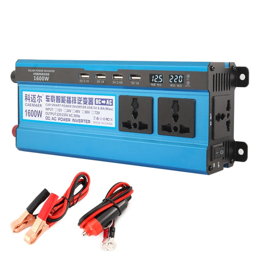 Carmaer 12V to 220V 1600W Three Socket Car Double Digital Display Inverter Household Power Converter - Modified Square Wave by buy2fix | Online Shopping UK | buy2fix