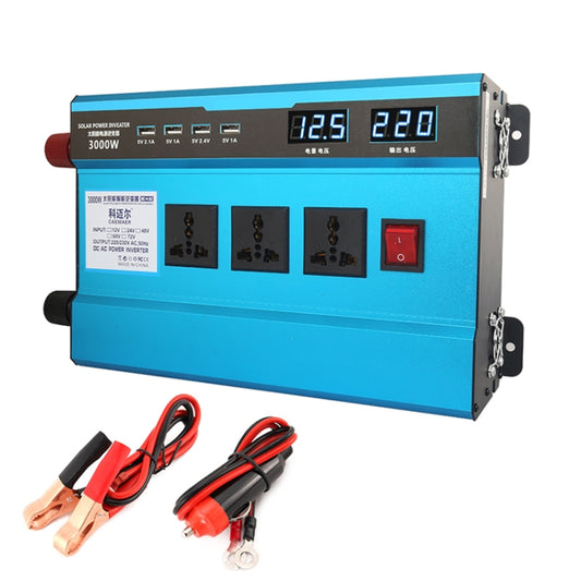 Carmaer 12V to 220V 3000W Intelligent Fan Car Double Digital Display Inverter Household Power Converter - Modified Square Wave by buy2fix | Online Shopping UK | buy2fix
