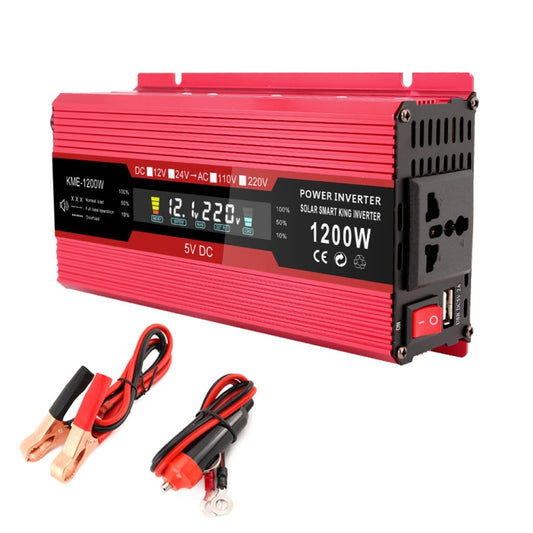 Carmaer Universal 12V to 220V 1200W Car LCD Display Inverter Household Power Converter - Modified Square Wave by buy2fix | Online Shopping UK | buy2fix