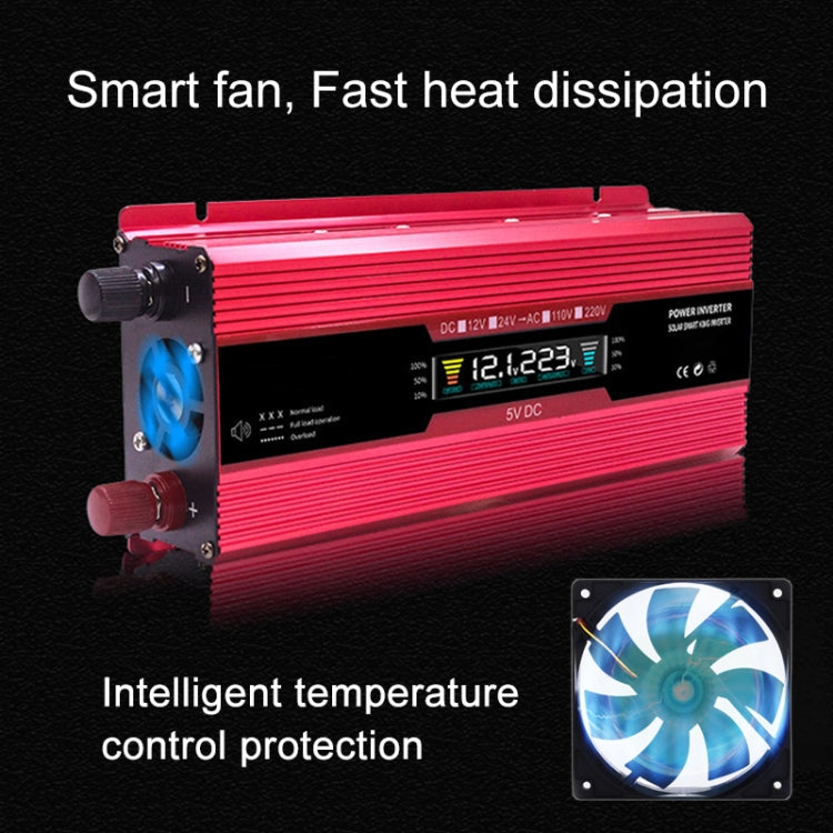 Carmaer Universal 12V to 220V 2000W Car LCD Display Inverter Household Power Converter by buy2fix