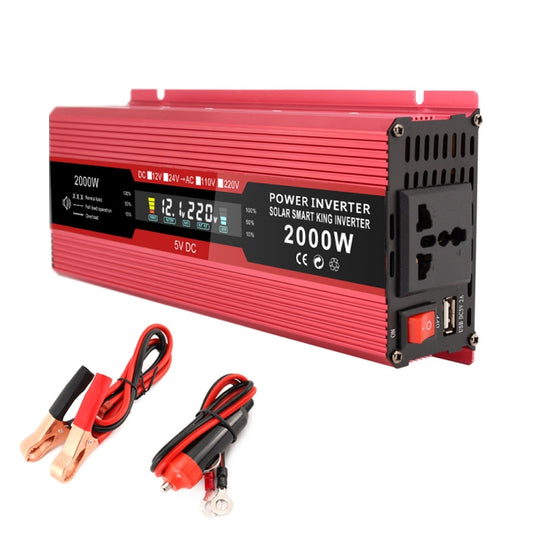Carmaer Universal 24V to 220V 2000W Car LCD Display Inverter Household Power Converter - Modified Square Wave by buy2fix | Online Shopping UK | buy2fix