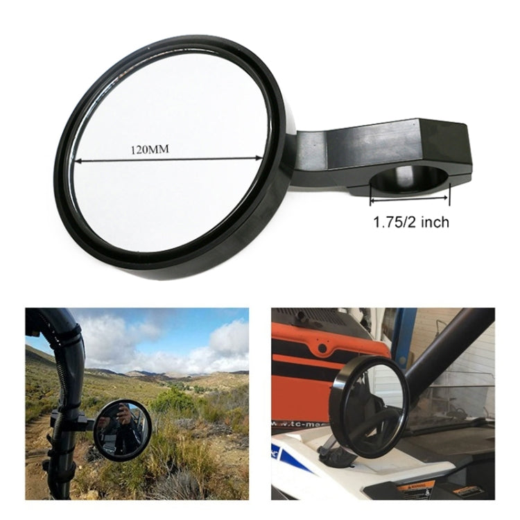 SFUTV-3 ATV All Terrain Vehicle Round CNC Rearview Mirror 1.75/2 inch Universal For UTV by buy2fix