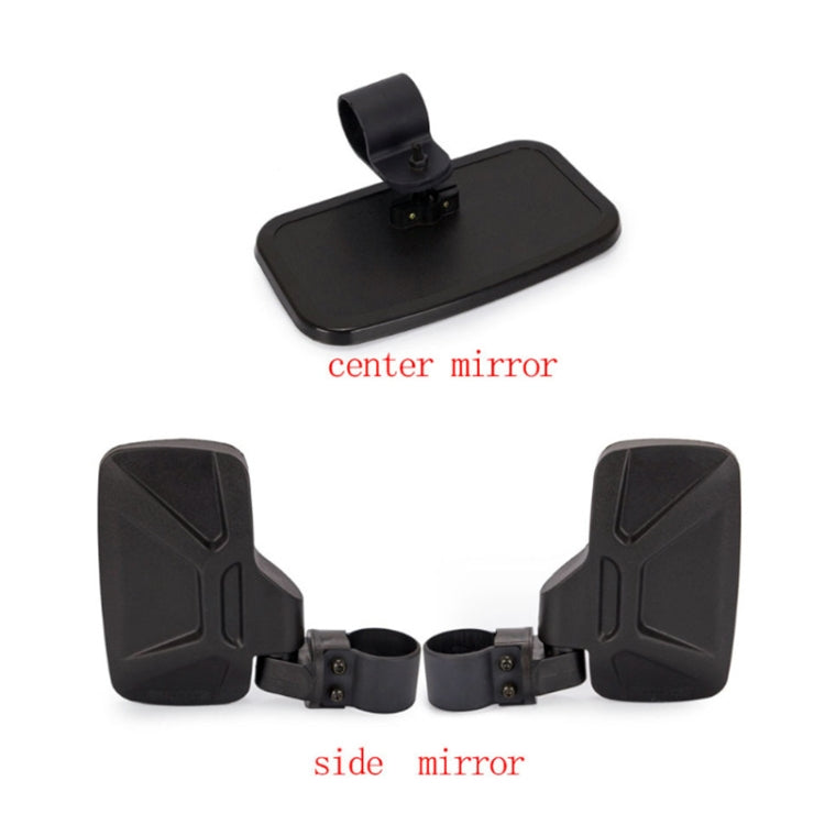 Universal For All-terrain Vehicles Central Rearview Mirror Side Mirror Combination Set For UTV / ATV - Side Mirrors by buy2fix | Online Shopping UK | buy2fix