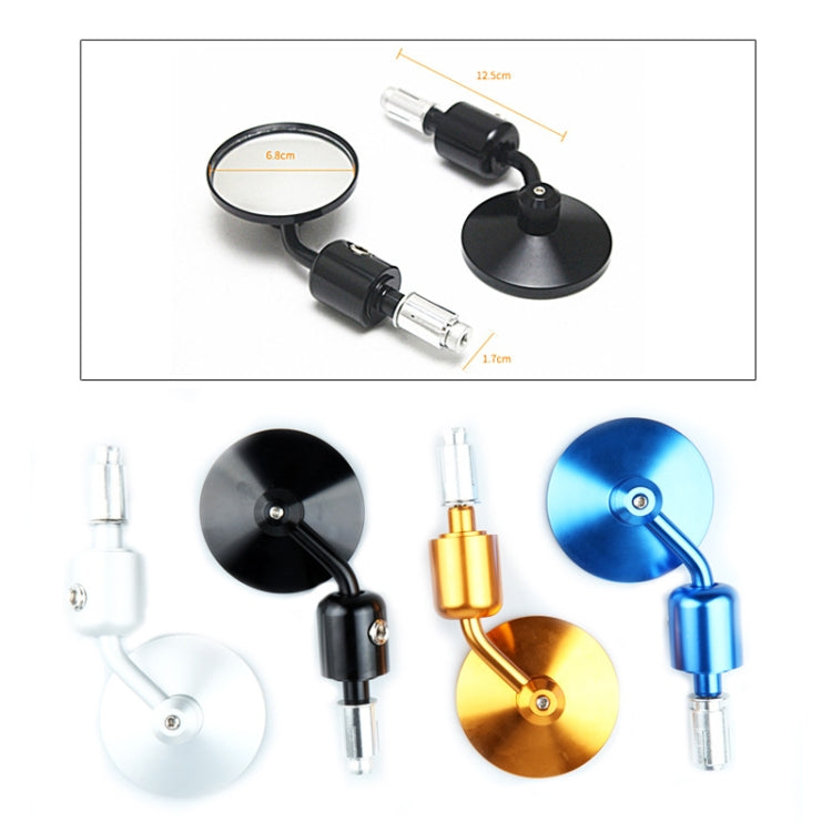 Motorcycle Round Shape Reflective Mirror Rearview Mirror (Black) - Side Mirrors by buy2fix | Online Shopping UK | buy2fix