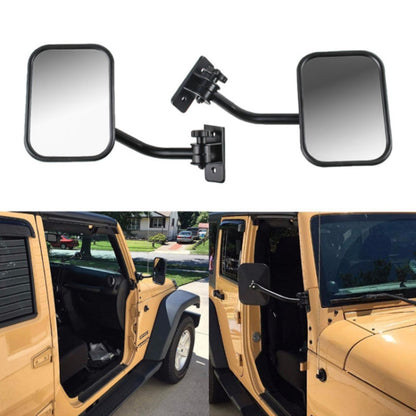 SF-JP-003 Pair Car Side Door Rearview Mirror Adjustable Shape Angle Lens Blind Spot Exterior Mirror for Jeep Wrangler by buy2fix