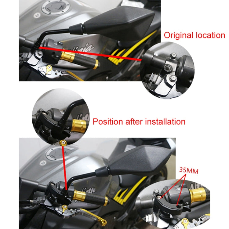 SF-YSZ-2 Mirror Code Motorcycle Modification Aluminum Alloy CNC Rearview Extension Bracket Set (Black) - Others by buy2fix | Online Shopping UK | buy2fix