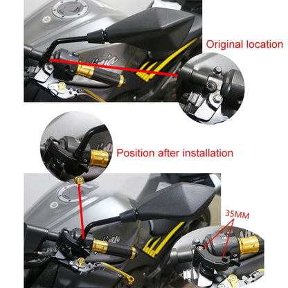 SF-YSZ-2 Mirror Code Motorcycle Modification Aluminum Alloy CNC Rearview Extension Bracket Set (Silver) - Others by buy2fix | Online Shopping UK | buy2fix