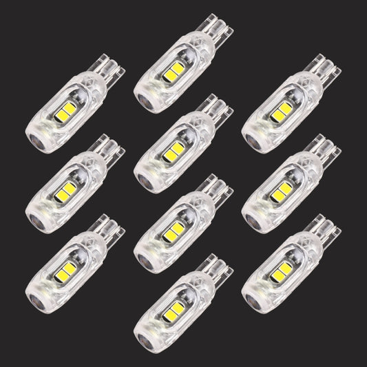 10 PCS T10 DC12V / 1W Car Clearance Light 5LEDs SMD-3030 Lamp Beads (White Light) - Clearance Lights by buy2fix | Online Shopping UK | buy2fix