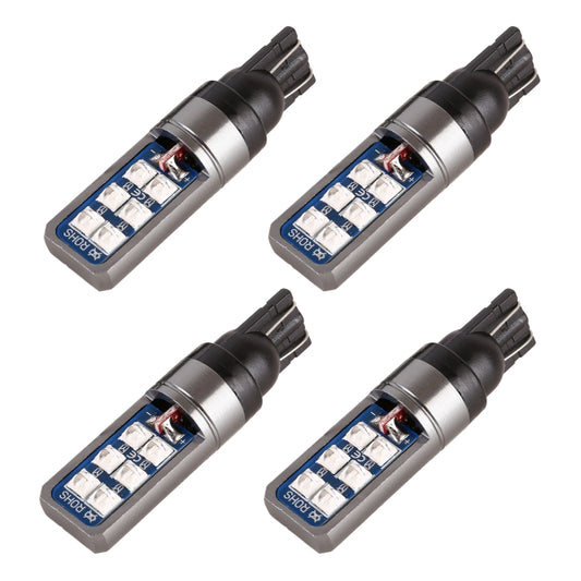 4 PCS T10 DC12V / 4W Car Clearance Light 12LEDs SMD-3030 Lamp Beads (Blue Light) - Clearance Lights by buy2fix | Online Shopping UK | buy2fix