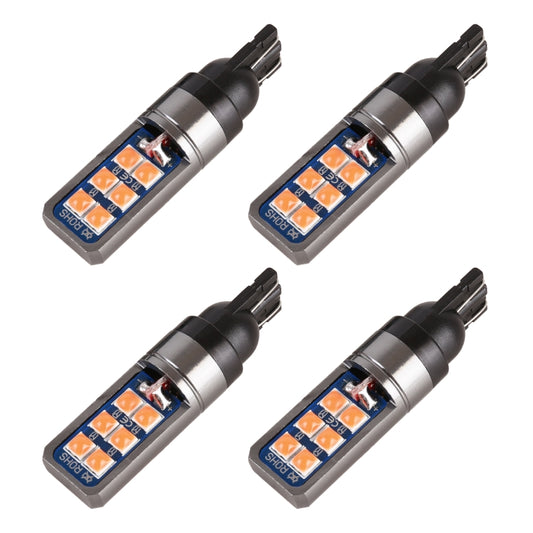 4 PCS T10 DC12V / 4W Car Clearance Light 12LEDs SMD-3030 Lamp Beads (Pink Light) - Clearance Lights by buy2fix | Online Shopping UK | buy2fix