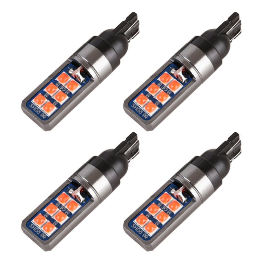 4 PCS T10 DC12V / 4W Car Clearance Light 12LEDs SMD-3030 Lamp Beads (Red Light) - Clearance Lights by buy2fix | Online Shopping UK | buy2fix