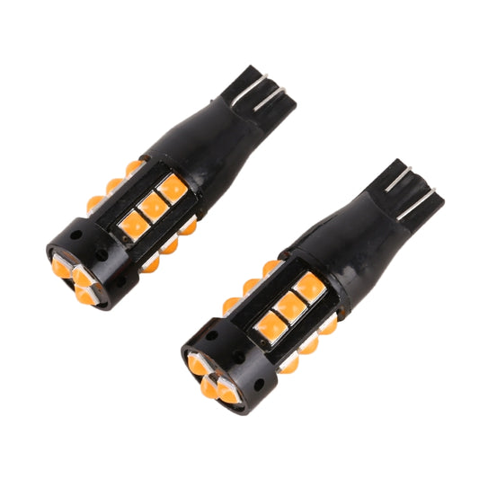 2 PCS T10 DC12V / 6.5W Car Clearance Light 15LEDs SMD-3030 Lamp Beads (Yellow Light) - Clearance Lights by buy2fix | Online Shopping UK | buy2fix