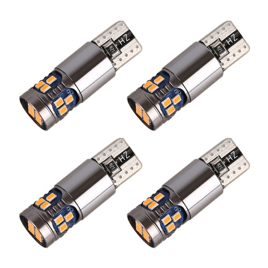 4 PCS T10 DC12V / 2.5W Car Clearance Light 18LEDs SMD-3020 Lamp Beads(Yellow Light) - Clearance Lights by buy2fix | Online Shopping UK | buy2fix