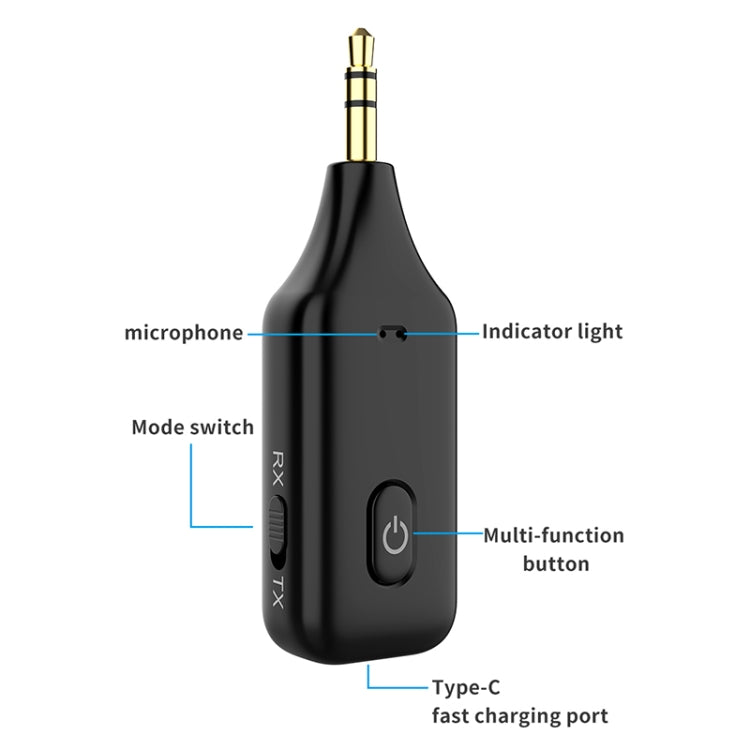 A60 3 in 1 Car Bluetooth Receiver Transmitter 3.5AUX Hands-free Call - Bluetooth Car Kits by buy2fix | Online Shopping UK | buy2fix