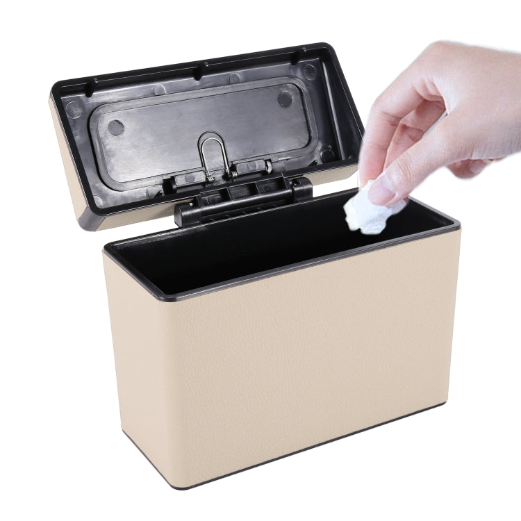 Car Plastic Trash Can Large Capacity Interior Accessories Box (Beige) by buy2fix