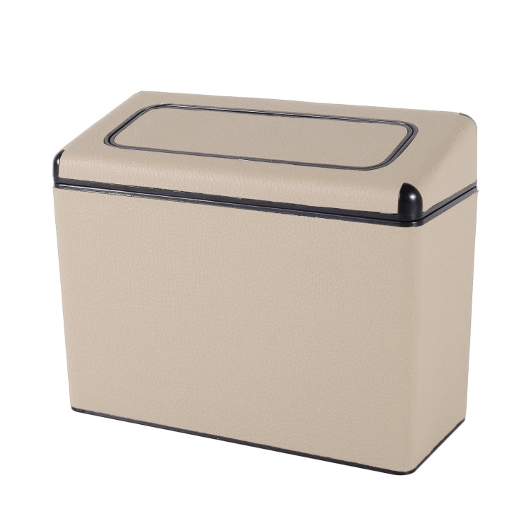 Car Plastic Trash Can Large Capacity Interior Accessories Box (Beige) by buy2fix