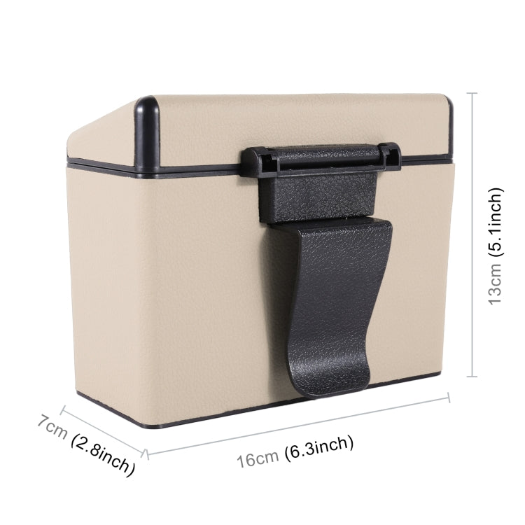 Car Plastic Trash Can Large Capacity Interior Accessories Box (Beige) by buy2fix