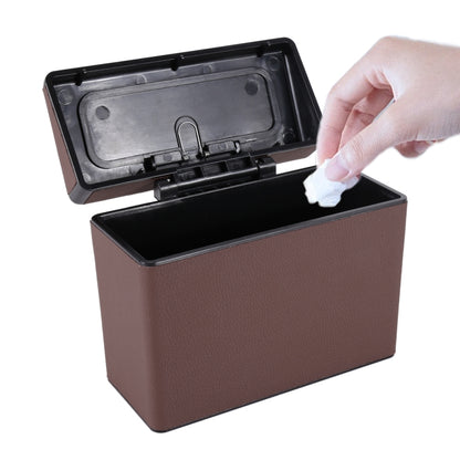 Car Plastic Trash Can Large Capacity Interior Accessories Box (Brown) by buy2fix
