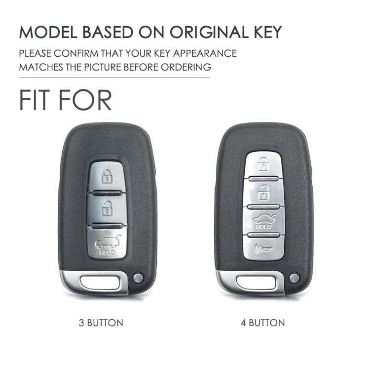 Hallmo Car Cowhide Leather Key Protective Cover Key Case for KIA K2 / K3 / K5 3-button(Brown) - Car Key Cases by Hallmo | Online Shopping UK | buy2fix