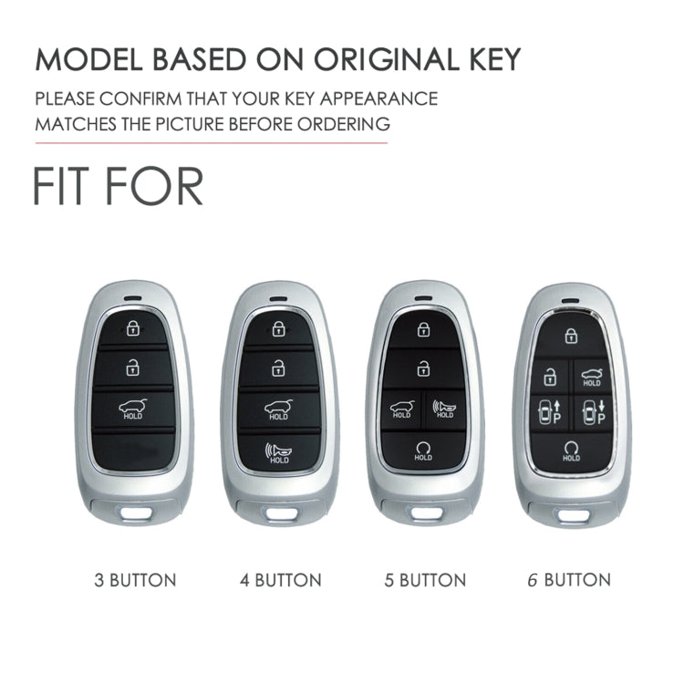 Hallmo Car Cowhide Leather Key Protective Cover Key Case for Hyundai 6-button(Black) - Car Key Cases by Hallmo | Online Shopping UK | buy2fix