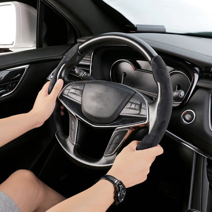 Car Universal Suede Steering Wheel Cover (Black) - Steering Wheel Accessories by buy2fix | Online Shopping UK | buy2fix