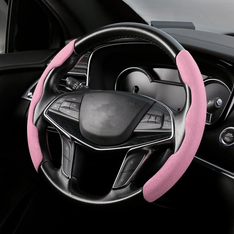 Car Universal Suede Steering Wheel Cover (Pink) - Steering Wheel Accessories by buy2fix | Online Shopping UK | buy2fix