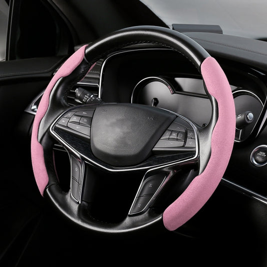 Car Universal Suede Steering Wheel Cover (Pink) - Steering Wheel Accessories by buy2fix | Online Shopping UK | buy2fix