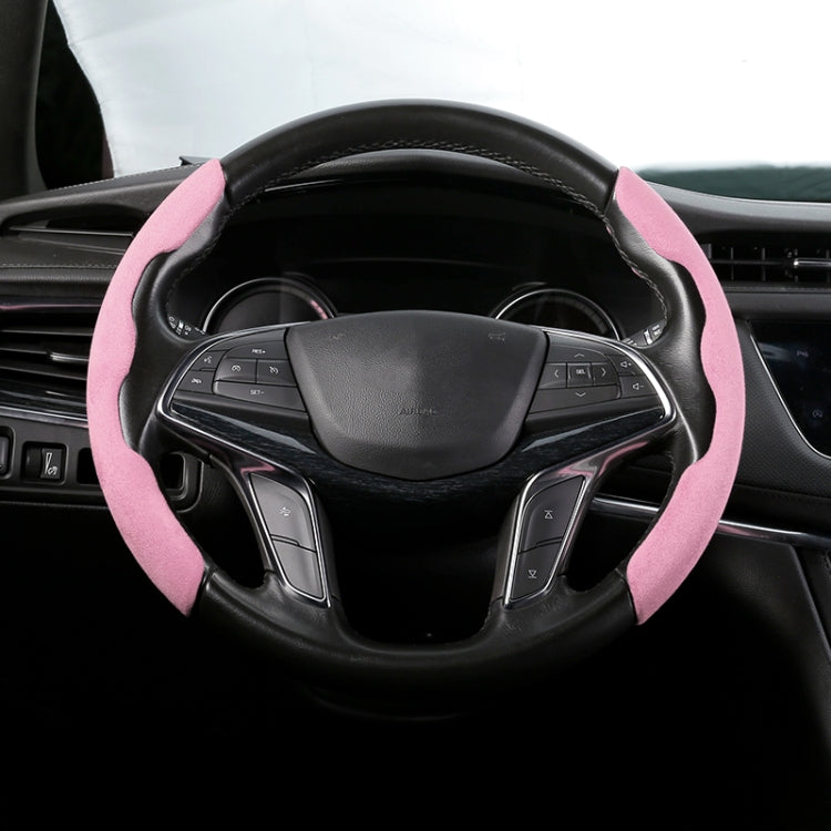 Car Universal Suede Steering Wheel Cover (Pink) - Steering Wheel Accessories by buy2fix | Online Shopping UK | buy2fix