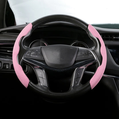 Car Universal Suede Steering Wheel Cover (Pink) - Steering Wheel Accessories by buy2fix | Online Shopping UK | buy2fix