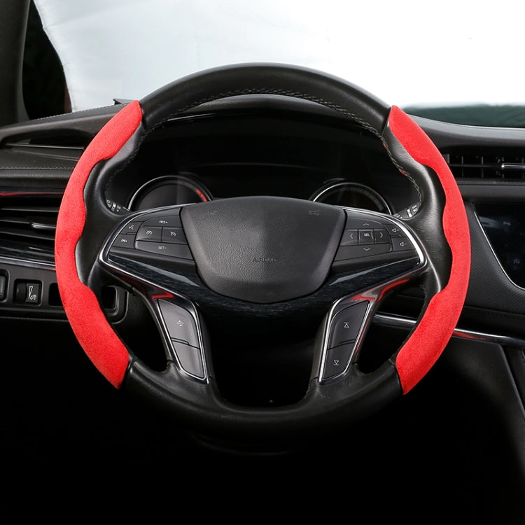 Car Universal Suede Steering Wheel Cover (Red) by buy2fix