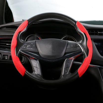Car Universal Suede Steering Wheel Cover (Red) by buy2fix