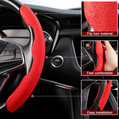 Car Universal Suede Steering Wheel Cover (Red) by buy2fix