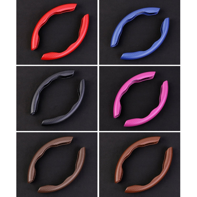 Car Universal Carbon Fiber Texture Leather Steering Wheel Cover (Black) by buy2fix