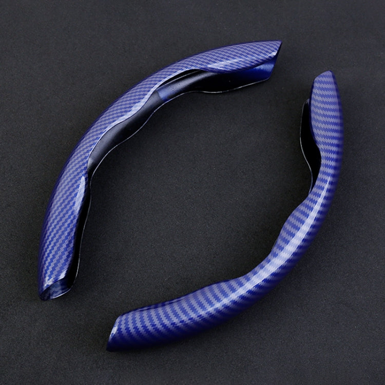 Car Universal Carbon Fiber Steering Wheel Cover (Blue) by buy2fix