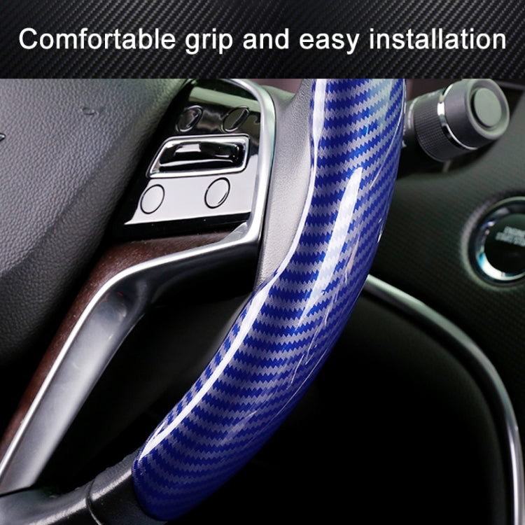 Car Universal Carbon Fiber Steering Wheel Cover (Blue) by buy2fix